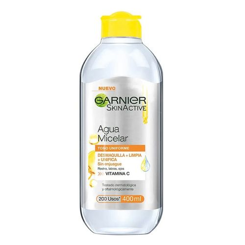 LIMPIADOR SALUD Y BELLEZA DESMAQUILLANTE GARNIER AGUA MICELARACLARANTE VITAMINA C 400ML/6 SURTIDO