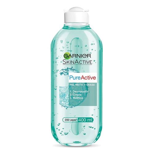 LIMPIADOR SALUD Y BELLEZA DESMAQUILLANTE GARNIER AGUA MICELARPURE ACTIVE 400ML /6 SURTIDO