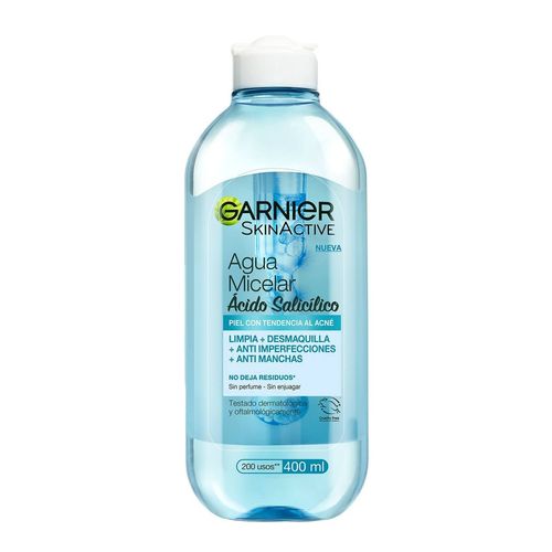 LIMPIADOR SALUD Y BELLEZA DESMAQUILLANTE GARNIER AGUA MICELAR ACLARANTE ANTIACNE 400ML/6 SURTIDO
