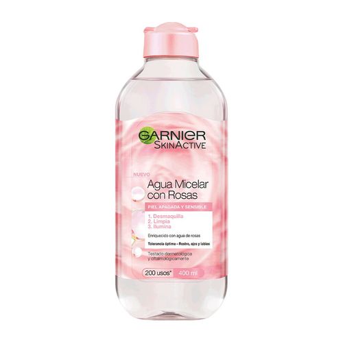 LIMPIADOR SALUD Y BELLEZA DESMAQUILLANTE GARNIER AGUA MICELARROSE 400 ML/6 SURTIDO