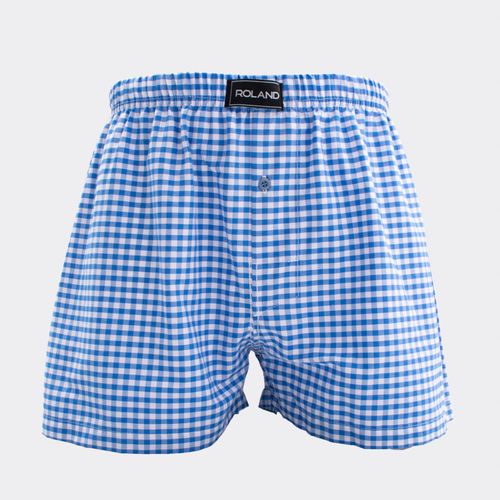 BOXER PLANO ELASTICO RECUBIERTO CUADROS AZUL ELECTRICO PACK X1