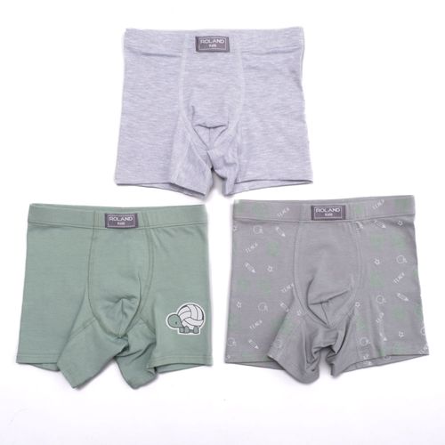 BOXER ELASTICO RECUBIERTO PIERNA MEDIA CRAYONES VERDE PACK X3