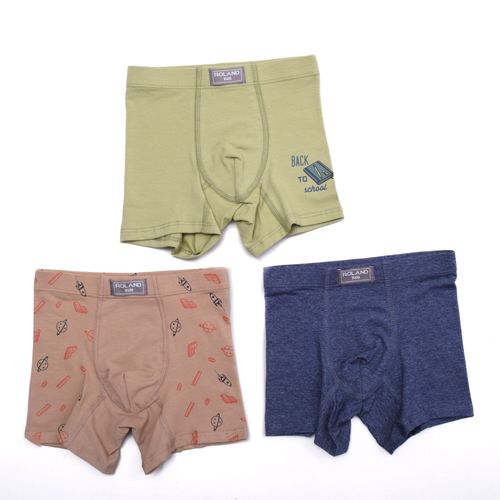BOXER ELASTICO RECUBIERTO PIERNA MEDIA MUNDO NARANJA PACK X3