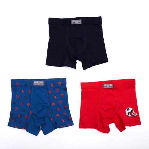 BOXER ELASTICO RECUBIERTO PIERNA MEDIA BALON ROJO PACK X3