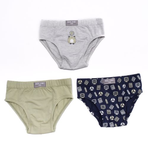 BRIEF ELASTICO RECUBIERTO SAPO GRIS JASPE CLARO PACK X3