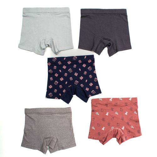 BOXER ELASTICO RECUBIERTO PIERNA MEDIA CUADERNO GRIS PACK X3