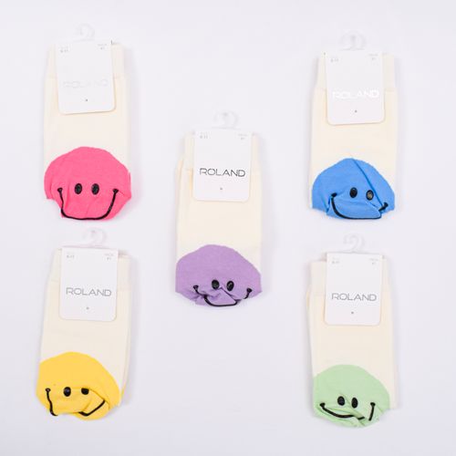 MEDIAS CASUAL DAMA CAÑA CASUAL LISA SIN COSTURA CARA FELIZ SURTIDO PACK X1