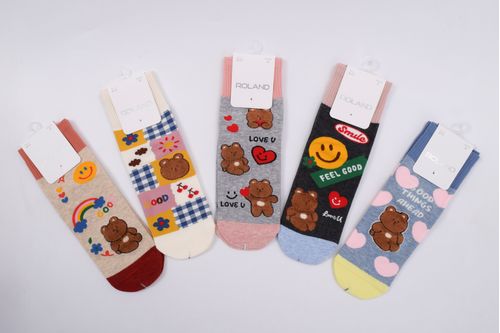 MEDIAS DEPORTIVA DAMA CAÑA ZAPATILLA LISA OSITOS SURTIDO PACK X1