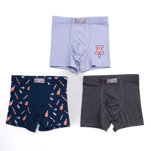 BOXER ELASTICO RECUBIERTO PIERNA MEDIA MUNDO LAVANDA PACK X3