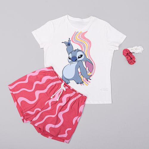 PIJAMA CONJUNTO MANGA CORTA + SHORT STITCH CRUDO