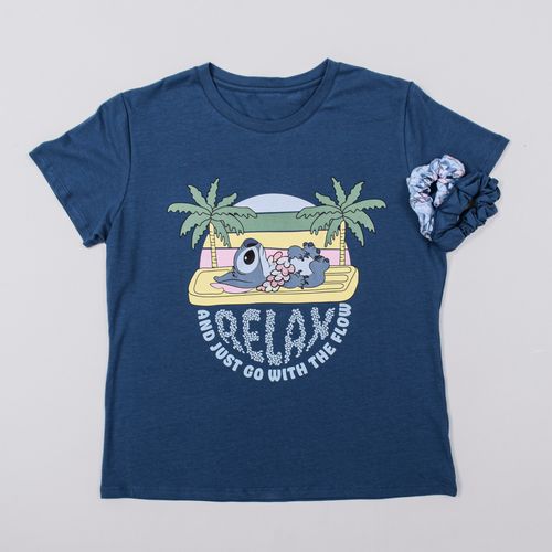 PIJAMA CONJUNTO MANGA CORTA + PANTALON STITCH AZUL