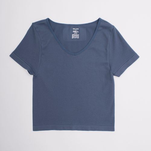 CAMISETA SEAMLESS CUELLO REDONDO AZUL