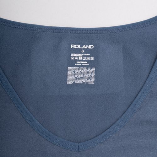 CAMISETA SEAMLESS CUELLO REDONDO AZUL