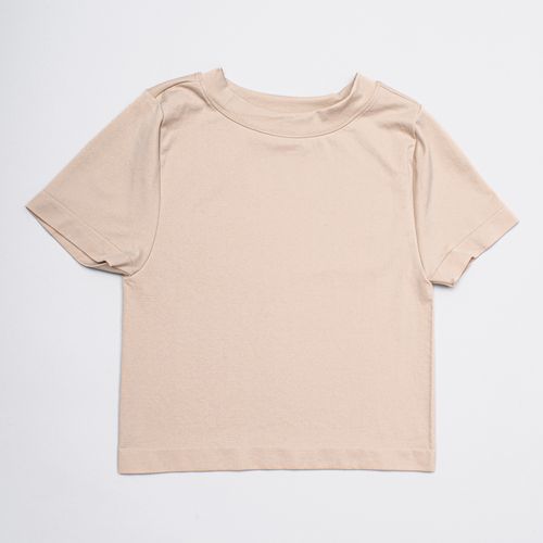 CAMISETA SEAMLESS CUELLO REDONDO BEIGE