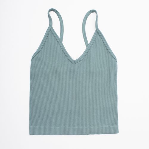 TOP SEAMLESS CUELLO V VERDE
