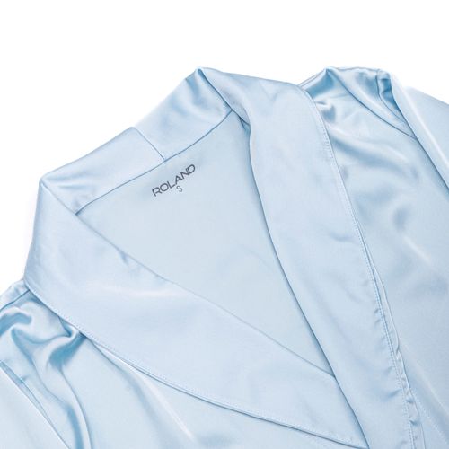 PIJAMA SALIDA DE CAMA SEDA CELESTE