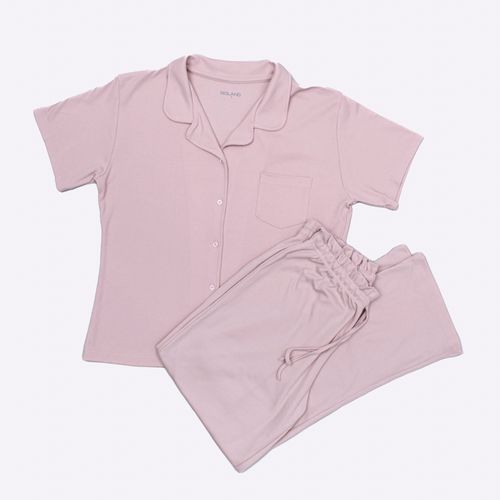 PIJAMA CONJUNTO MANGA CORTA + PANTALON ROSA