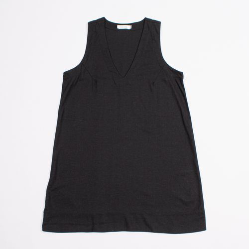 VESTIDO MANGA CORTA LARGO NEGRO
