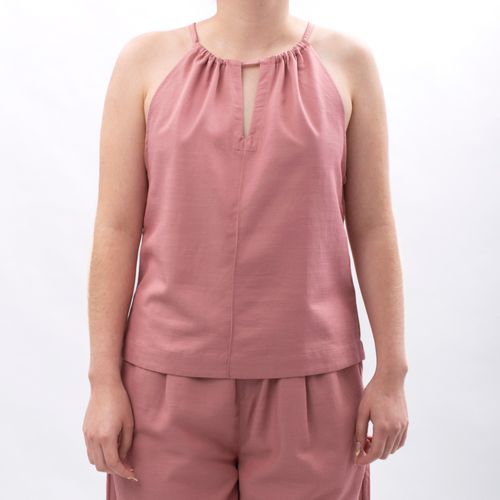 TOP CUELLO REDONDO ROSADO