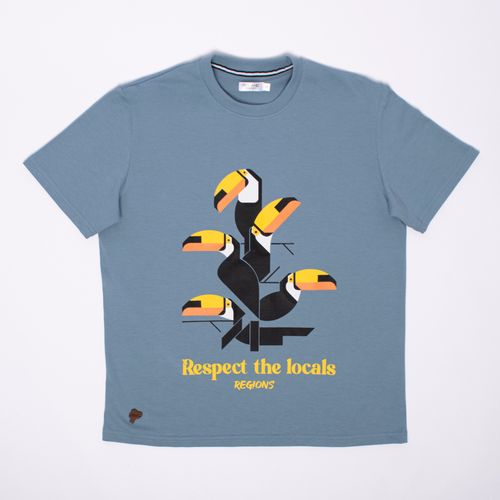 CAMISETA RESPECT THE LOCALS AZUL JASPE