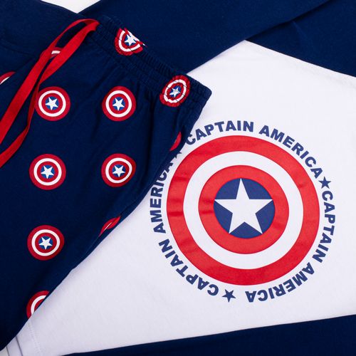 PIJAMA CONJUNTO MANGA LARGA + PANTALON CAPITAN AMERICA CRUDO
