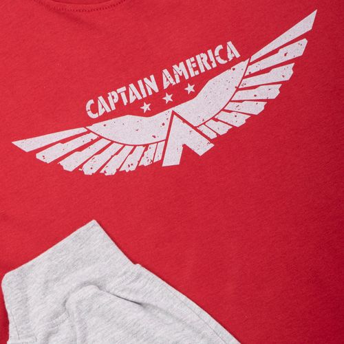 PIJAMA CONJUNTO MANGA LARGA + PANTALON CAPITAN AMERICA GRIS