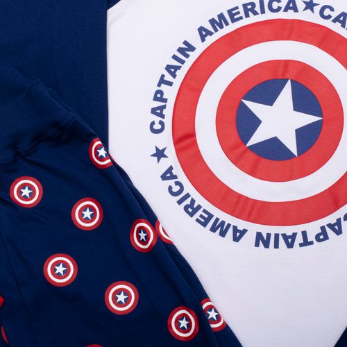 PIJAMA CONJUNTO MANGA LARGA + PANTALON CAPITAN AMERICA CRUDO