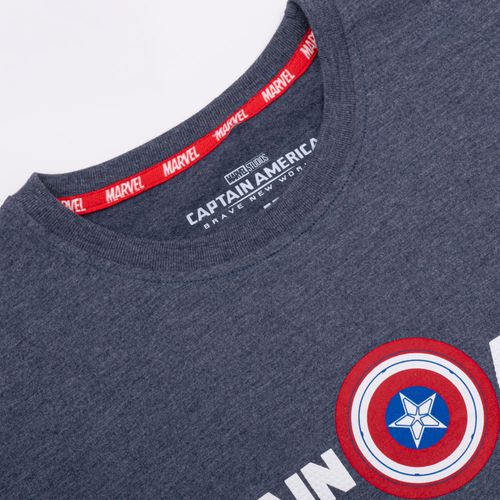 PIJAMA CONJUNTO MANGA CORTA + SHORT CAPITAN AMERICA AZUL JASPE