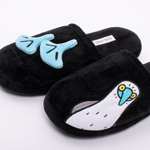 PANTUFLA FELPA PIQUERO NEGRO