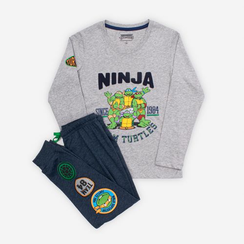PIJAMA CONJUNTO MANGA LARGA + PANTALON TORTUGAS NINJA GRIS