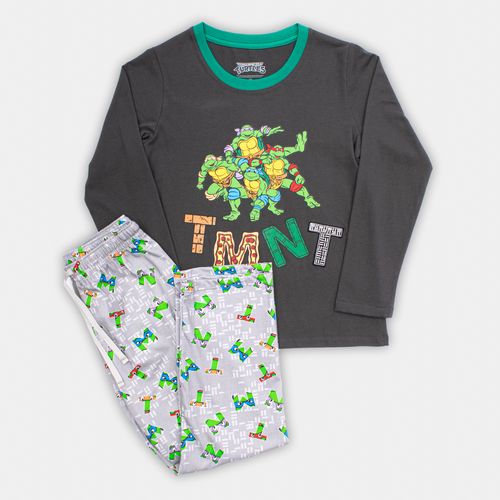 PIJAMA CONJUNTO MANGA LARGA + PANTALON TORTUGAS NINJA GRIS
