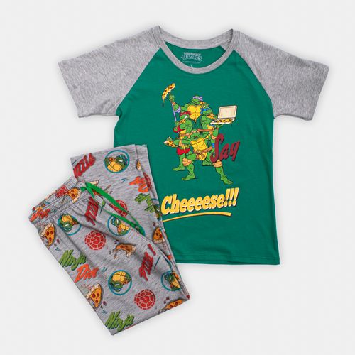 PIJAMA CONJUNTO MANGA CORTA + PANTALON TORTUGAS NINJA VERDE