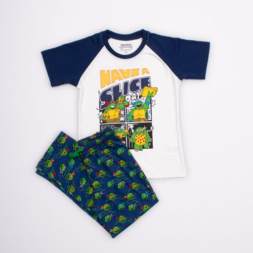 PIJAMA CONJUNTO MANGA CORTA + PANTALON TORTUGAS NINJA CRUDO