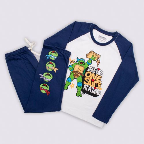 PIJAMA CONJUNTO MANGA LARGA + PANTALON TORTUGAS NINJA CRUDO