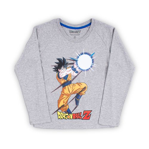 PIJAMA CONJUNTO MANGA LARGA + PANTALON DRAGON BALL GRIS JASPE CLARO
