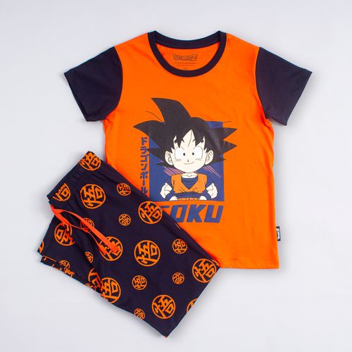 PIJAMA CONJUNTO MANGA CORTA + SHORT DRAGON BALL AZUL ELECTRICO