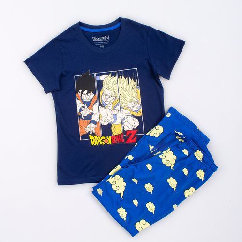 PIJAMA CONJUNTO MANGA CORTA + PANTALON DRAGON BALL AZUL MARINO