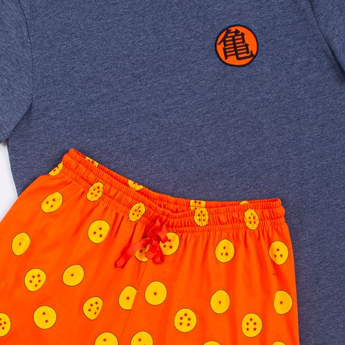 PIJAMA CONJUNTO MANGA CORTA + SHORT DRAGON BALL AZUL JASPE