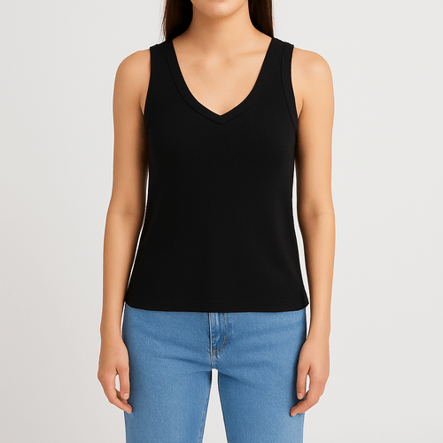 TOP SEAMLESS CUELLO LARGO NEGRO