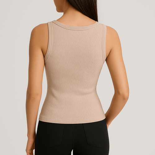TOP SEAMLESS CUELLO LARGO BEIGE