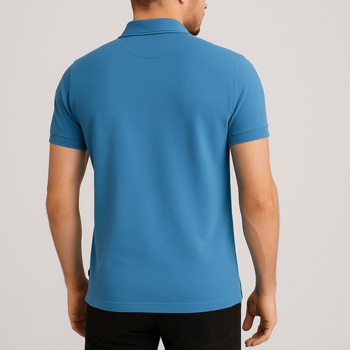 CAMISETA POLO LLANA AZUL