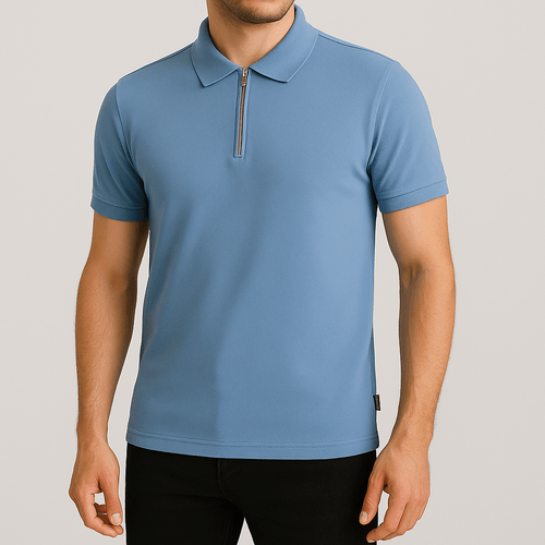 CAMISETA POLO CELESTE