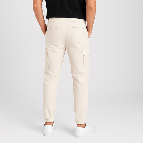 PANTALÓN GABARDINA CARGO BEIGE