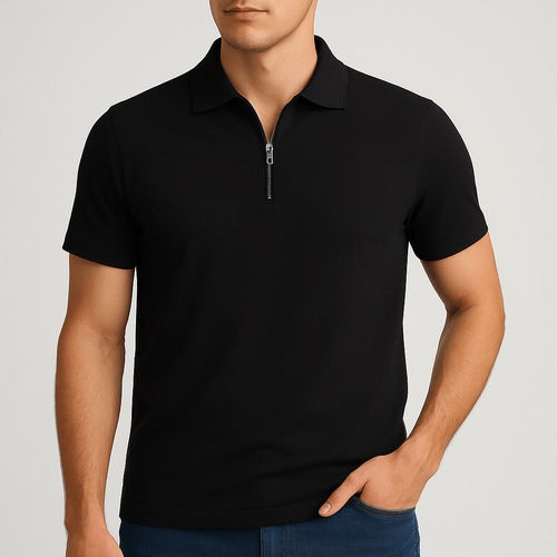 CAMISETA POLO JERSEY NEGRO