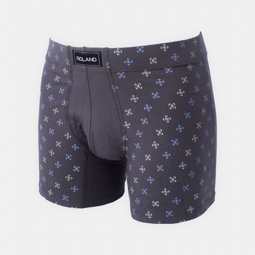BOXER ELASTICO RECUBIERTO PIERNA MEDIA FIGURAS PLOMO JASPE PACK X3