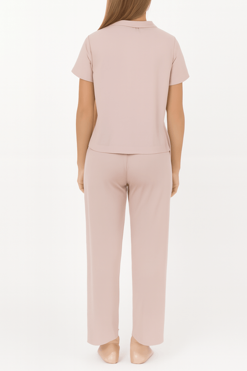 PIJAMA CONJUNTO MANGA CORTA + PANTALON ROSA