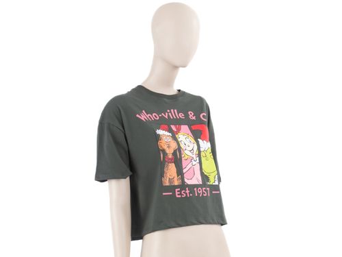 ROPA PIJAMA DAMA CAMISETA MIX AND MATCH  XMAS 25 VERDE PACK X1