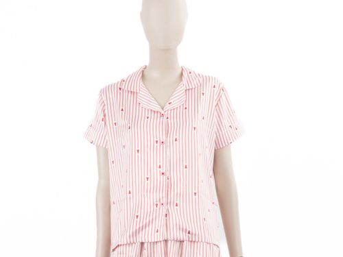 ROPA PIJAMA DAMA CONJUNTO MANGA CORTA + SHORT SEDA XMAS 25 CRUDO PACK X2