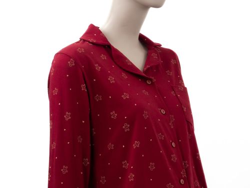 ROPA PIJAMA DAMA CONJUNTO MANGA LARGA + PANTALON  BASICO NAVIDAD CRUDO PACK X2