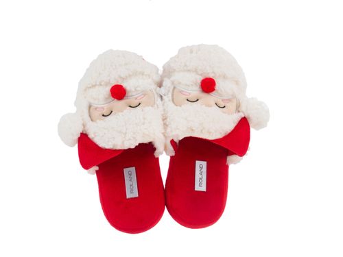 CALZADO CASUAL DAMA PANTUFLA FELPA XMAS 2025 ROJO PACK X1